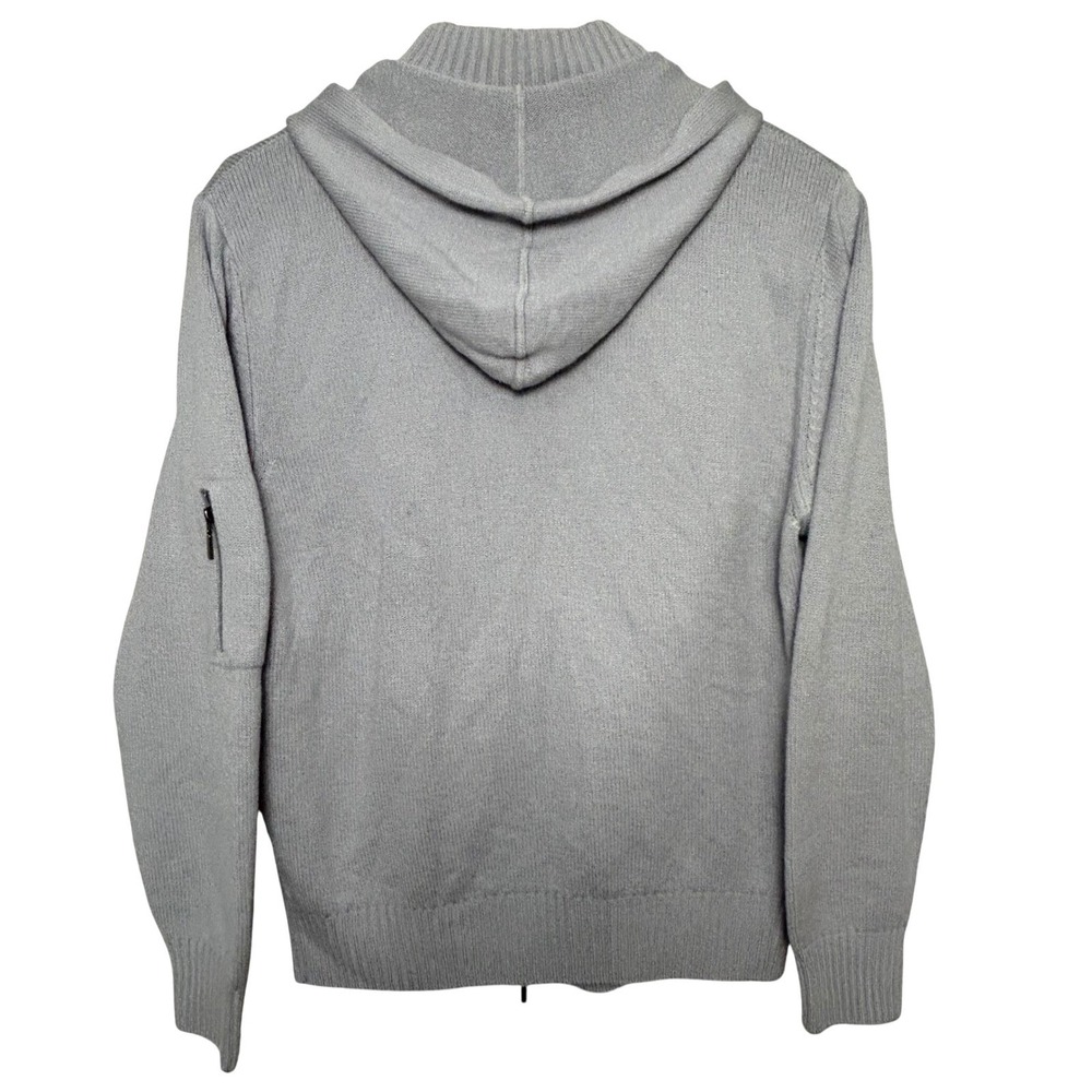 Cruciani for Jared M. Mens Full Zip Up Wool Hoodie Knit Sweater Gray Italy - Picture 2 of 10